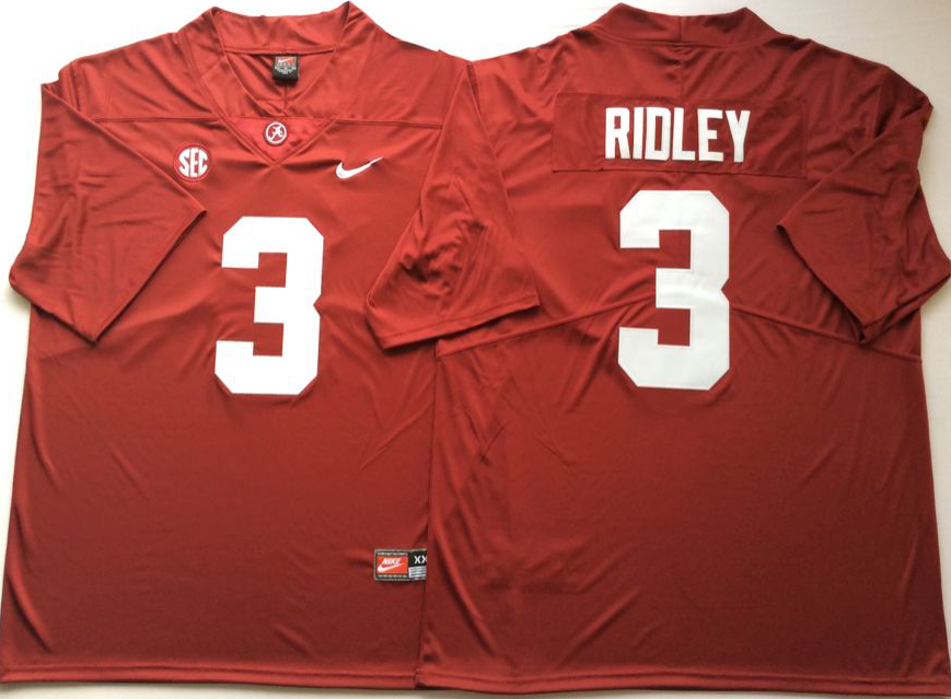 NCAA Men Alabama Crimson Tide Red #3 RIDLEY